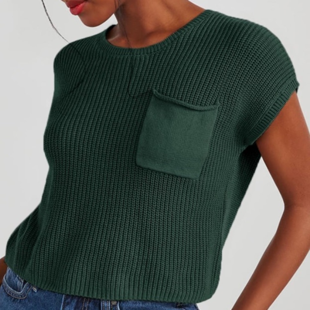 Dokotoo Women’s Casual Short Sleeve Lightweight Knit Pullover Sweater Blouse